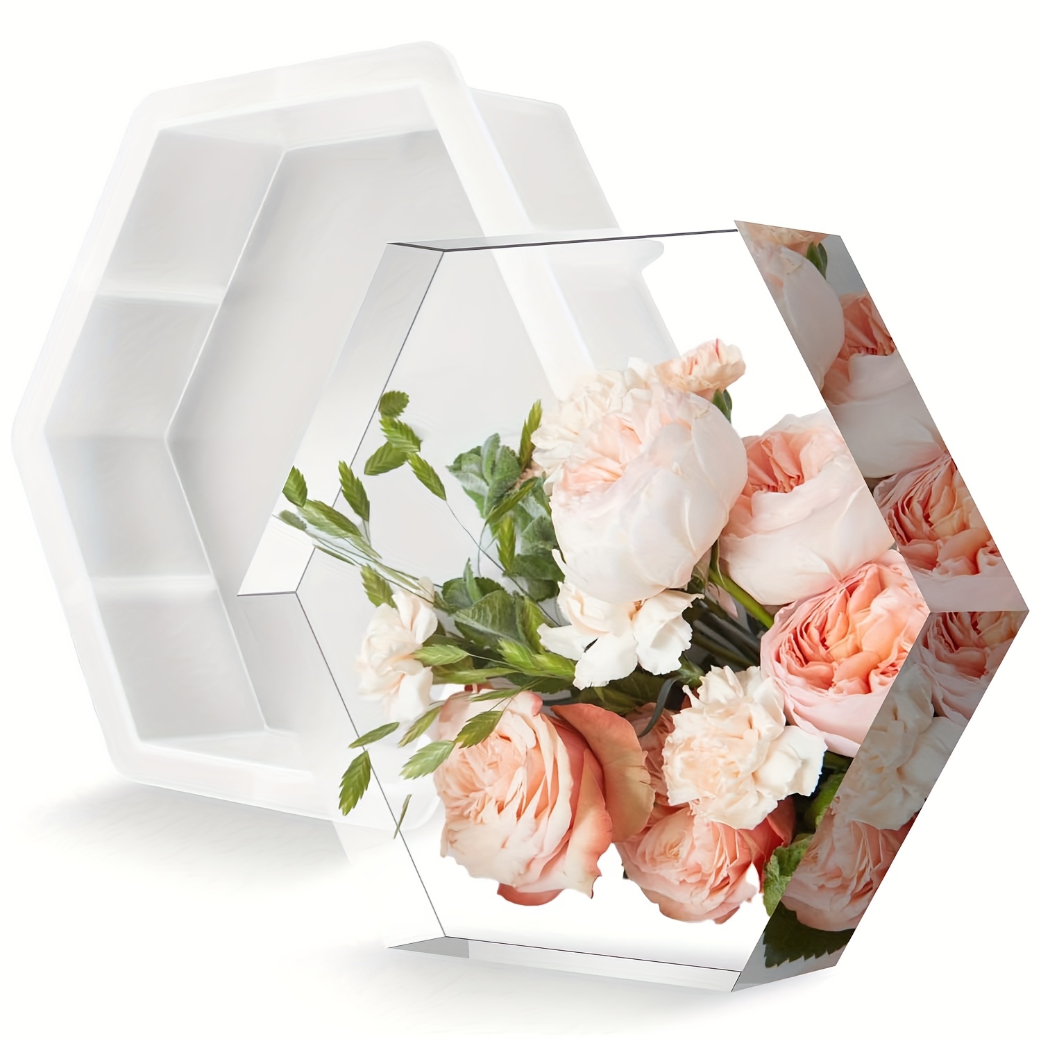 Deep Hexagon Flower Preservation Mold