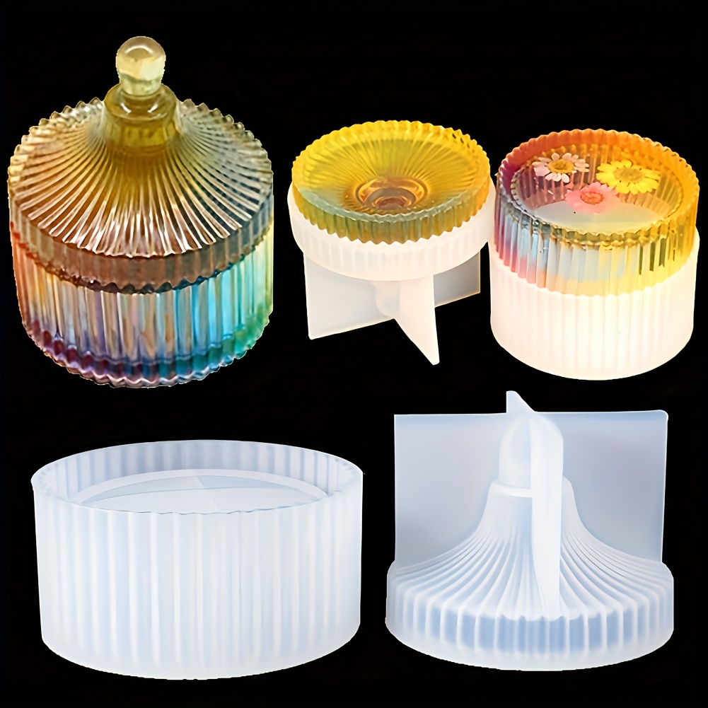 Ribbed Round Trinket Jar Mold