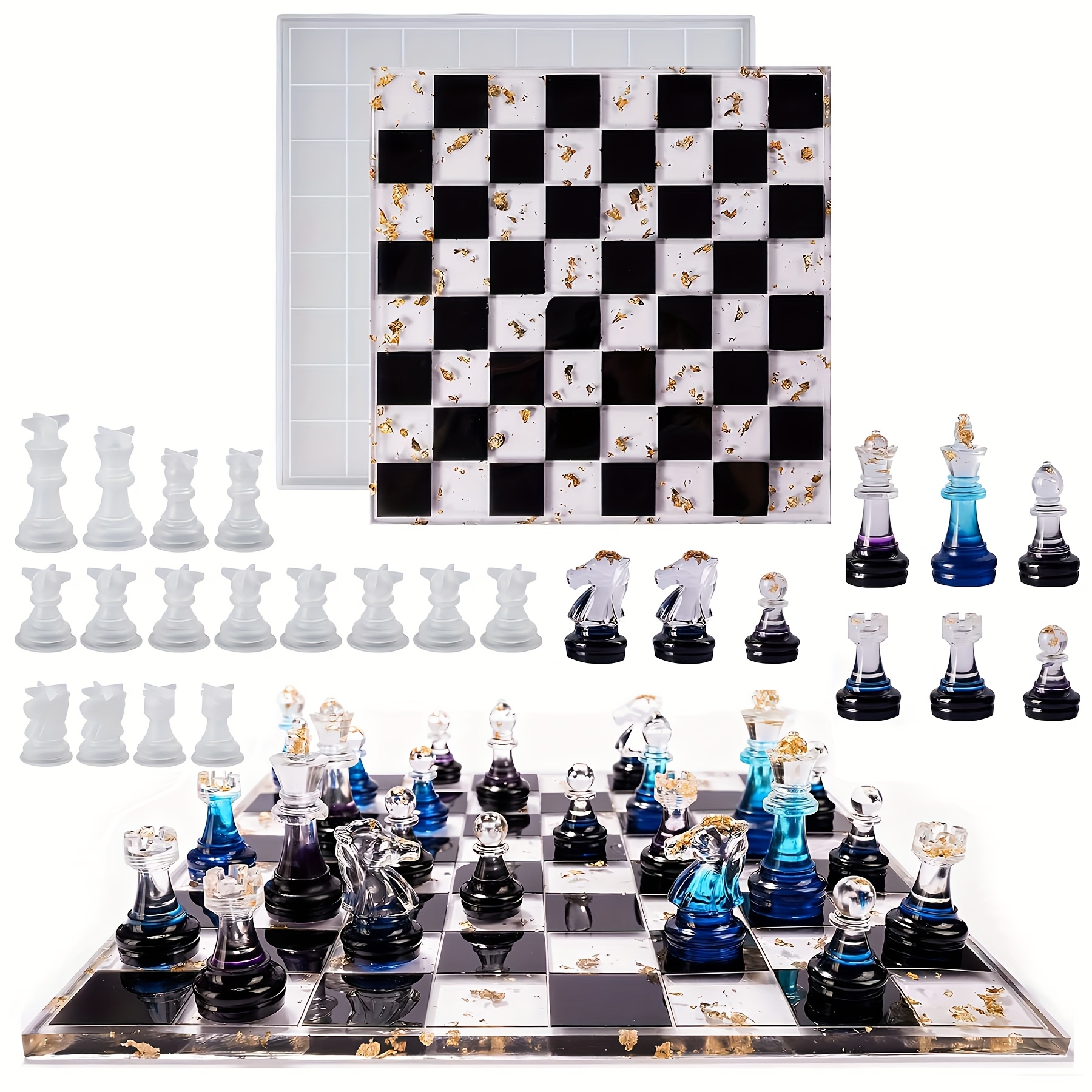Molde de ajedrez XL de 17 piezas en silicona 3D