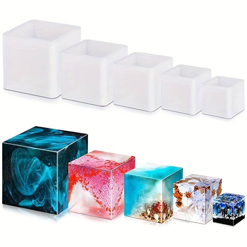 Molde cubo profundo para flores y velas 5