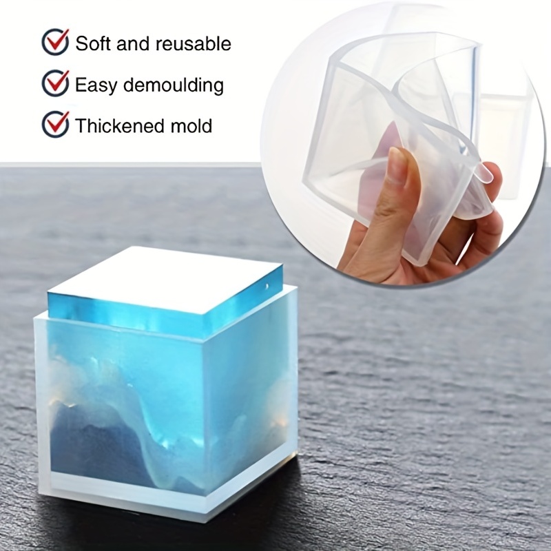 Molde cubo profundo para flores y velas 7
