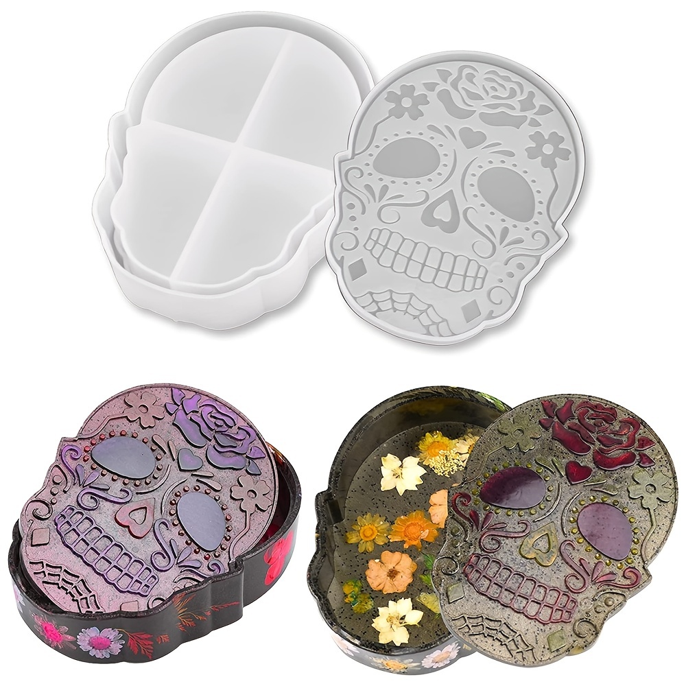 Lidded Skull Trinket Box Mold