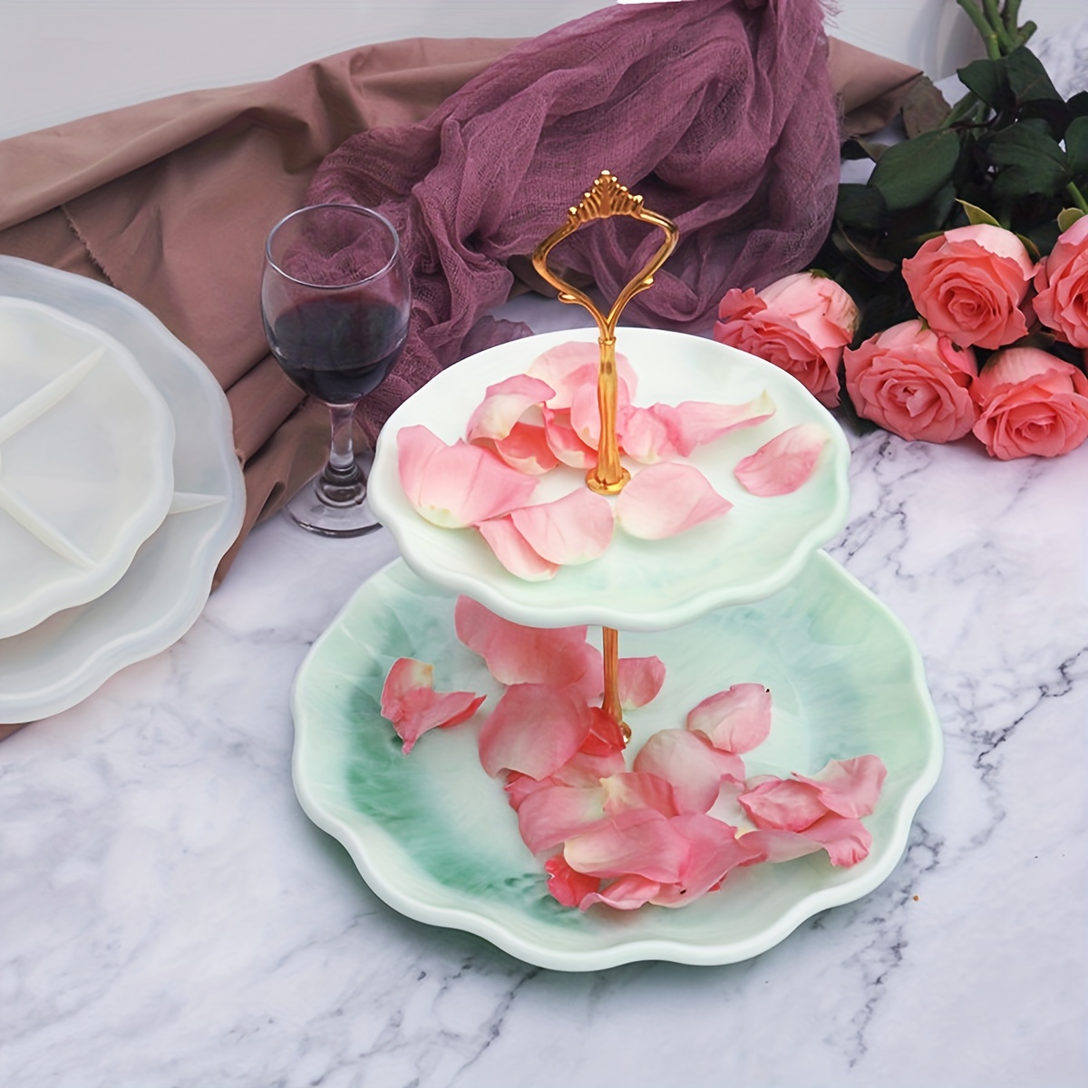 Elegant Two-Tier Serving Tray Mold