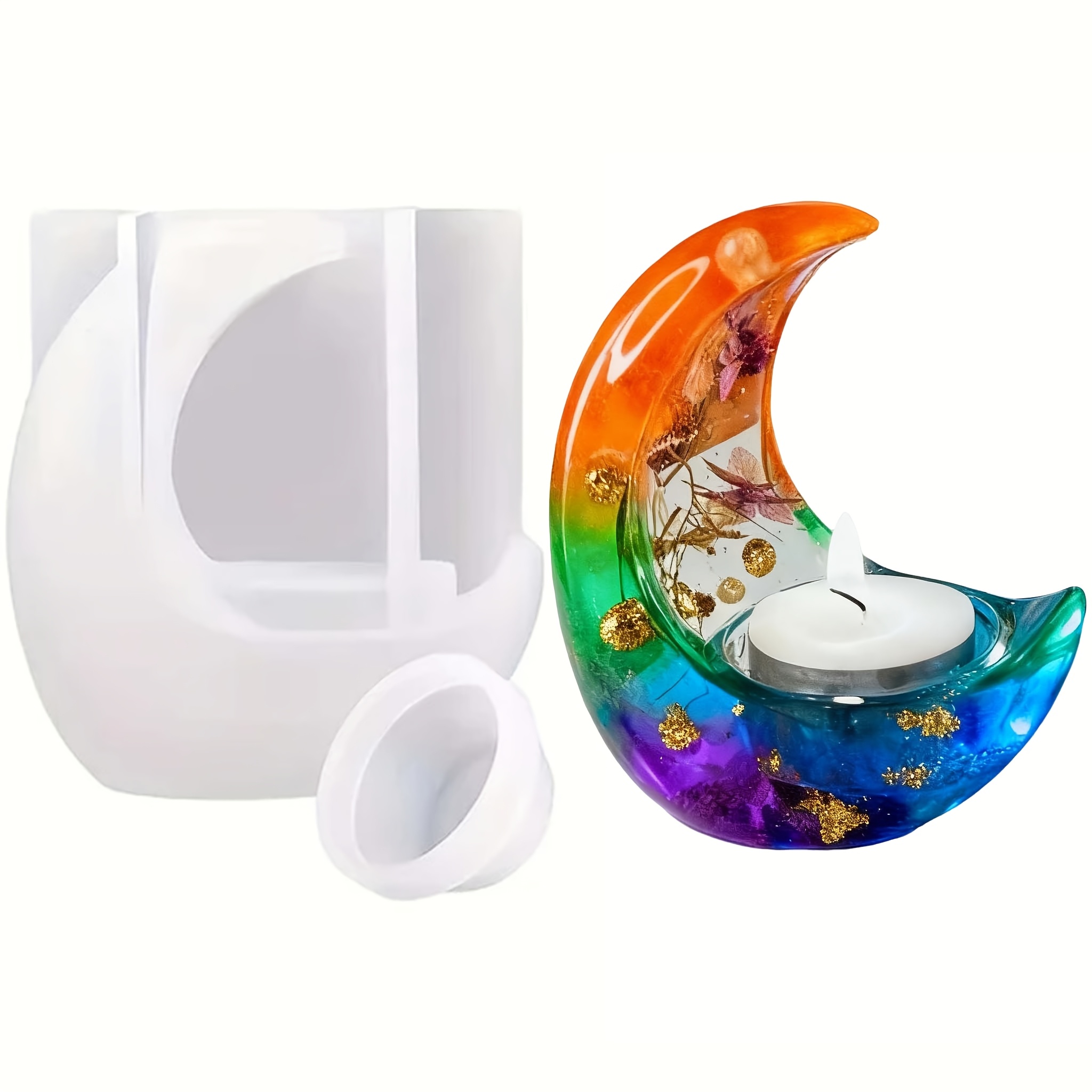 Crescent Moon Candle Holder Mold