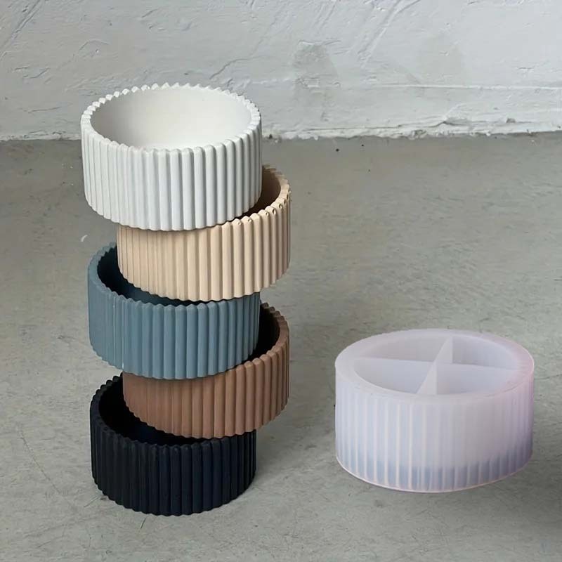 Ribbed Candle Jar Mold