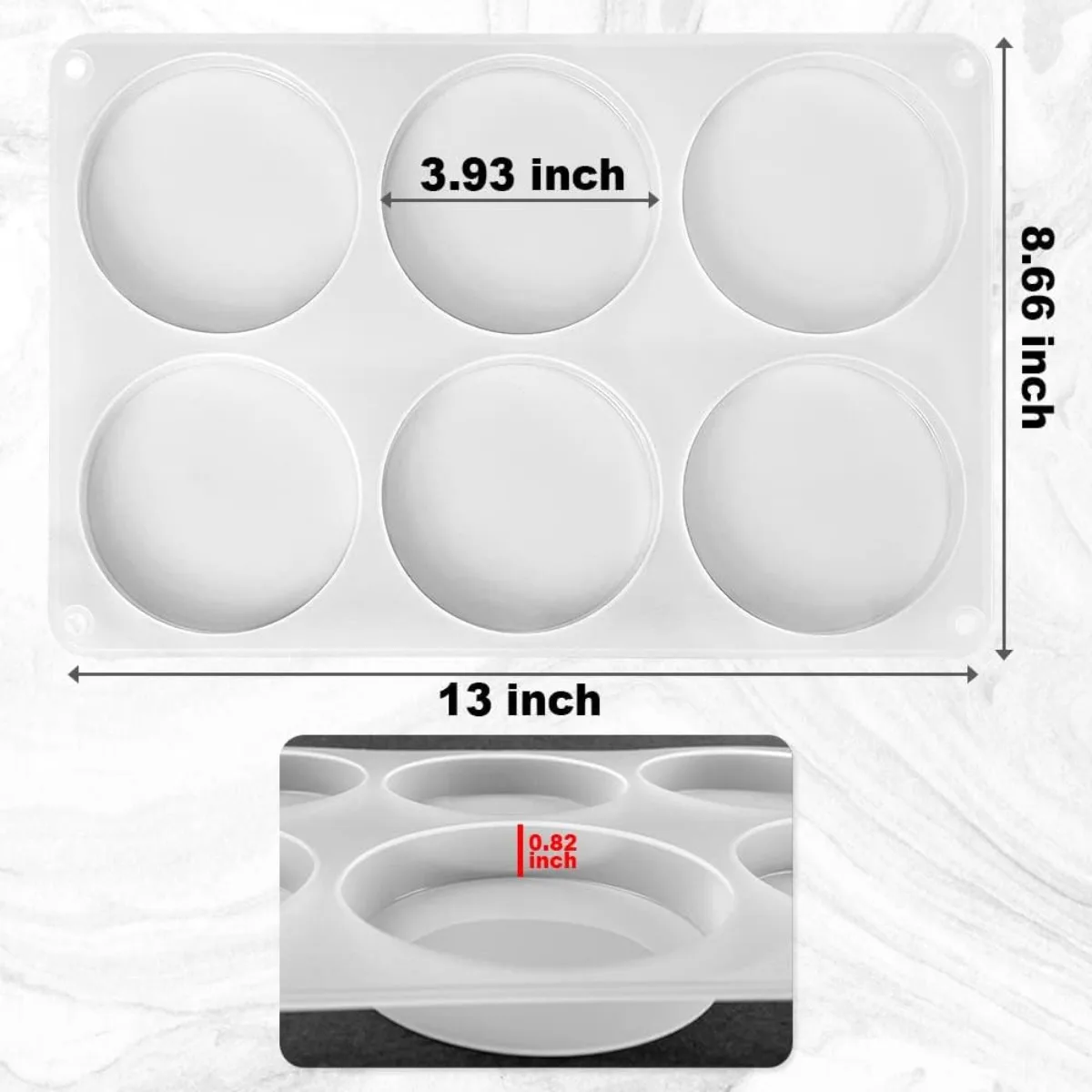 Molde de seis posavasos redondos profundos 2