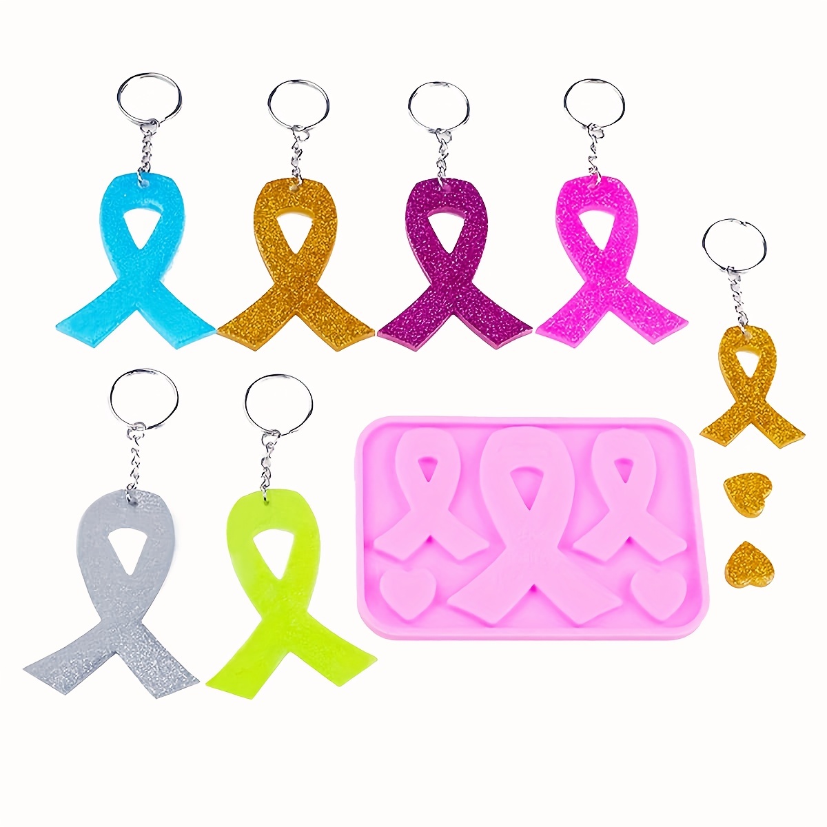 Heart Keychain Kit with 10 Rings