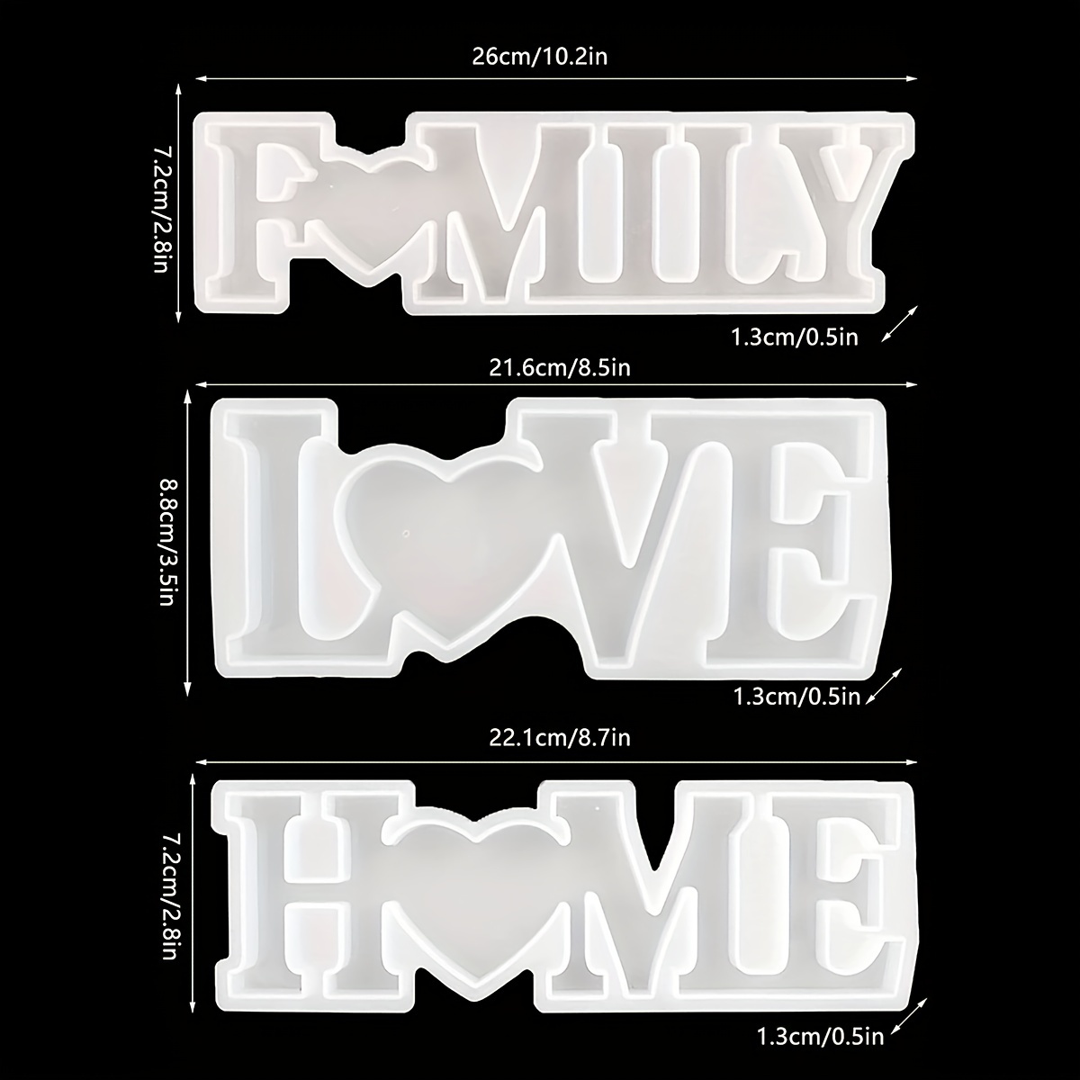 Set de moldes con frases de amor y familia 4